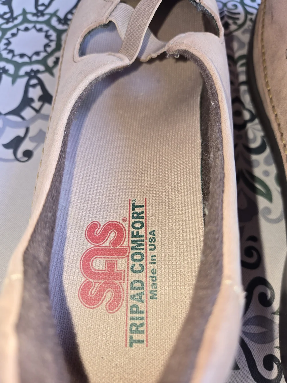 SAS Beige Tripas Comfort Mary Jane Flats